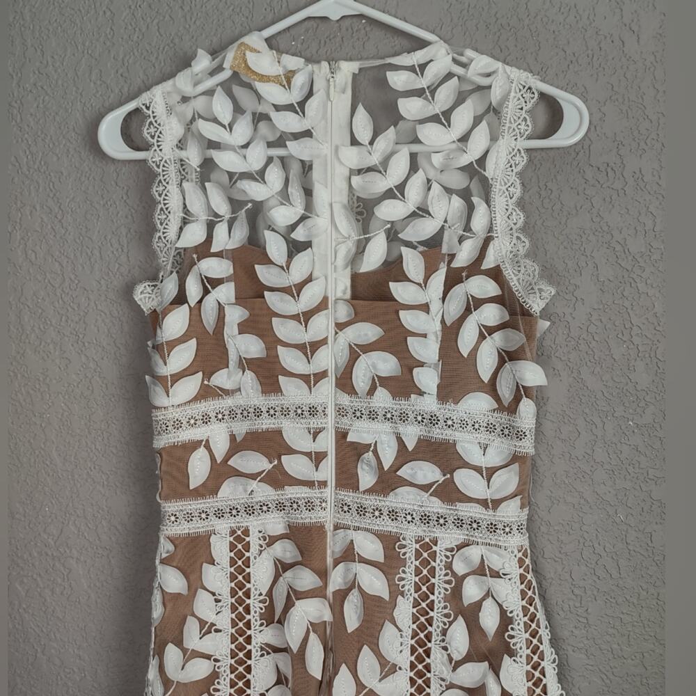 Bronx and Banco Saba Blanc Lace Midi-Dress Bridal Sleeveless White Nude Size 2 - Picture 13 of 16